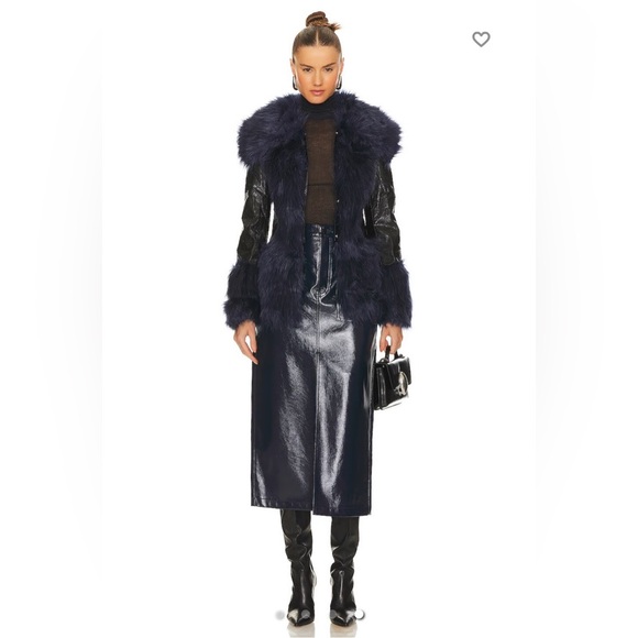 pistola Jackets & Blazers - NEW PISTOLA Women's Navy Alice Utility Navy Vinyl Maxi Pencil‎ Skirt RTL $168